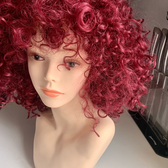 Sexy Curly Q burgundy red Disco Doo - Picture 2 of 10